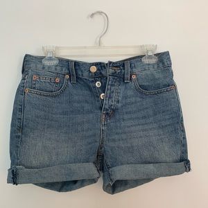 Madewell Denim Button Jean Boyfriend Shorts 24 25
